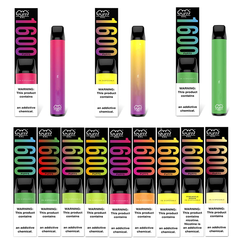 

fashion Vape Pen 1600 vapor Puff XXL Disposable e cigarette Men Women Puffs Bars 1000mAh Cartridge dropshipping great price mix colors