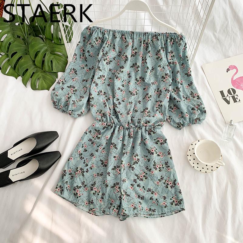 

Sarongs Shoulder Sleeve Chiffon Printing Show Thin Waist Wide-legged Pants Jumpsuits Women The Beach Sexy Cover Up Bikini Swimsuit, Blue;gray