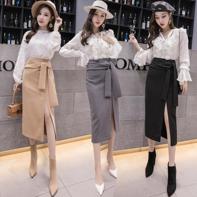 

Skirts Fashion Warm Casual A-line Lace-up Skrts Women 2021 Spring Summer Arrivals Female Basic High-waisted Thick Bottoms, Gray