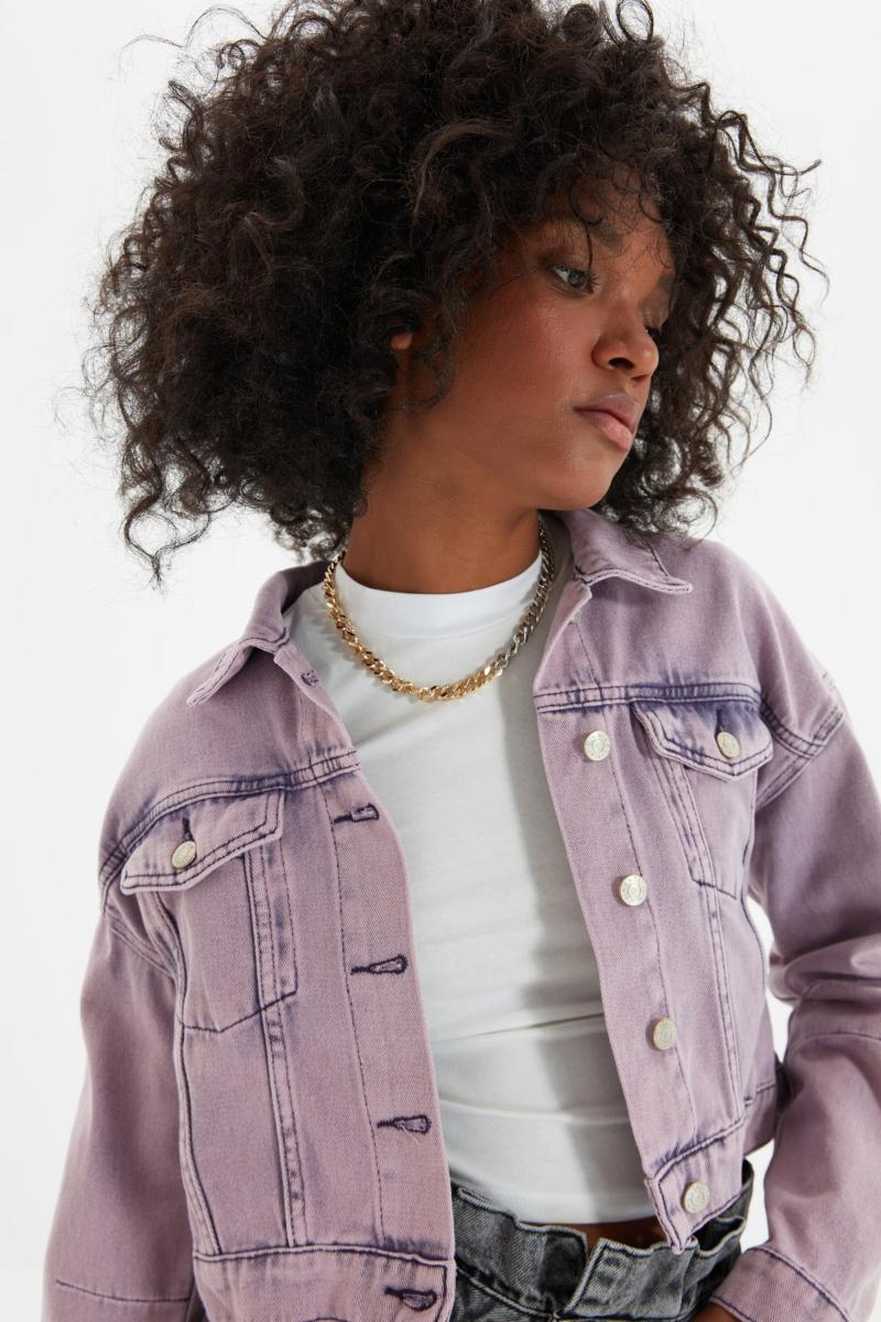 

Women's Jackets Trendyol Crop Denim Jacket TWOAW22CE0027, Beige