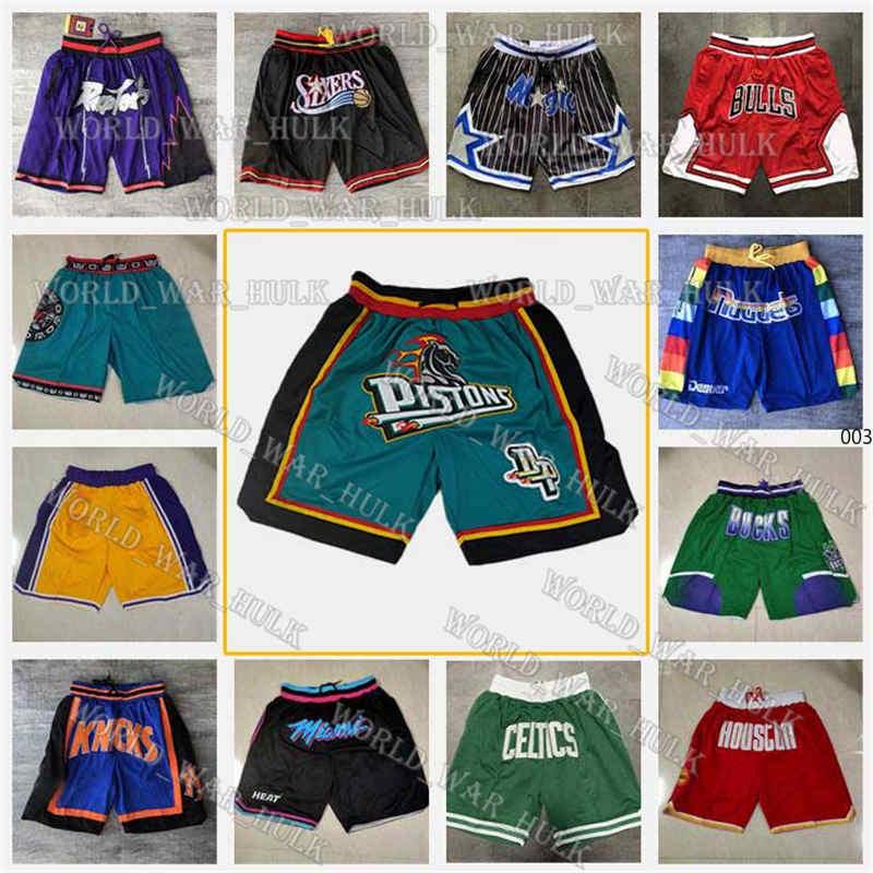 

Detroit Pistons JUST Pocket Pants DON Basketball Shorts Sacramento Kings MICHIGAN College Los Angeles Men 2021, Black;red
