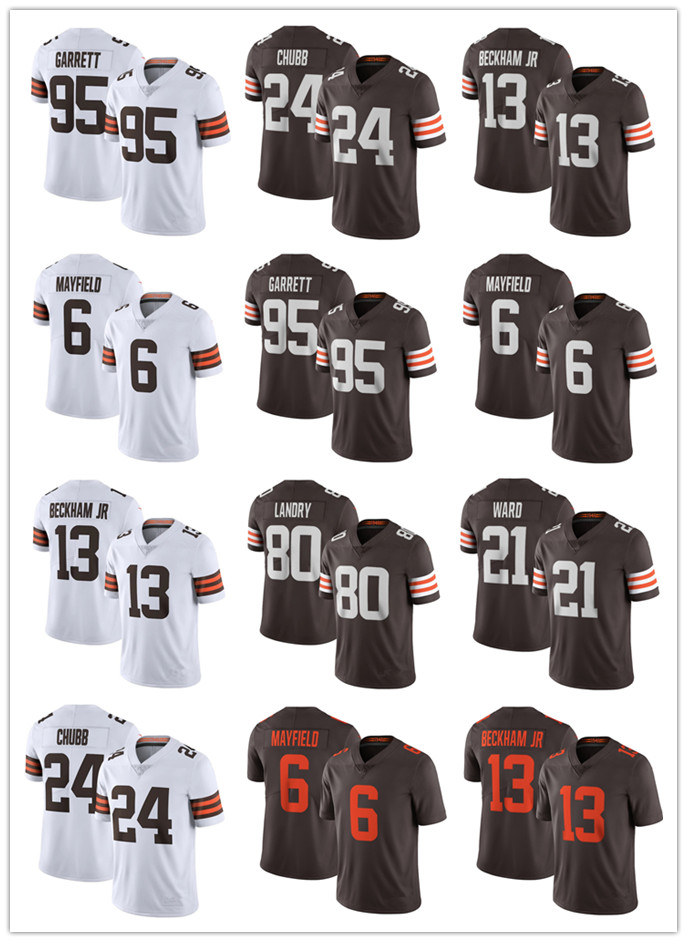 

Men Women Youth 13 Odell Beckham Jr Jersey 24 Nick Chubb 6 Baker Mayfield 95 Myles Garrett 80 Jarvis Landry 21 Denzel Ward Football Jerseys Brown, Black;red