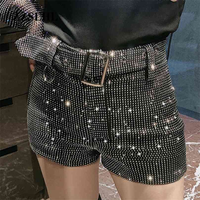 

Heavy Industry Wide Leg Winter Women' Fashion Wild High Waist Sexy A-line Shorts ZZSLHL 210719, Silver