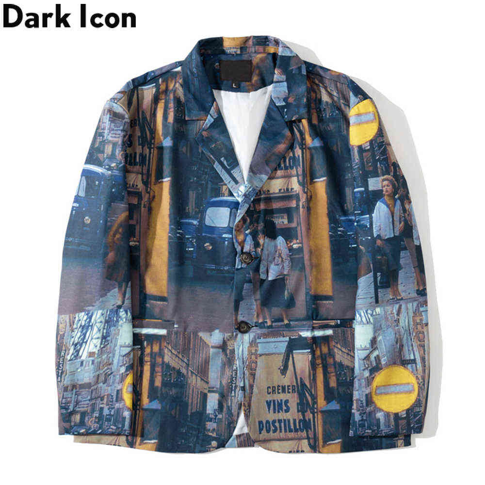 

Street Fashion Suit Jackets Men Oversized Single Breast Loose Men's Jacket 210603, As photo