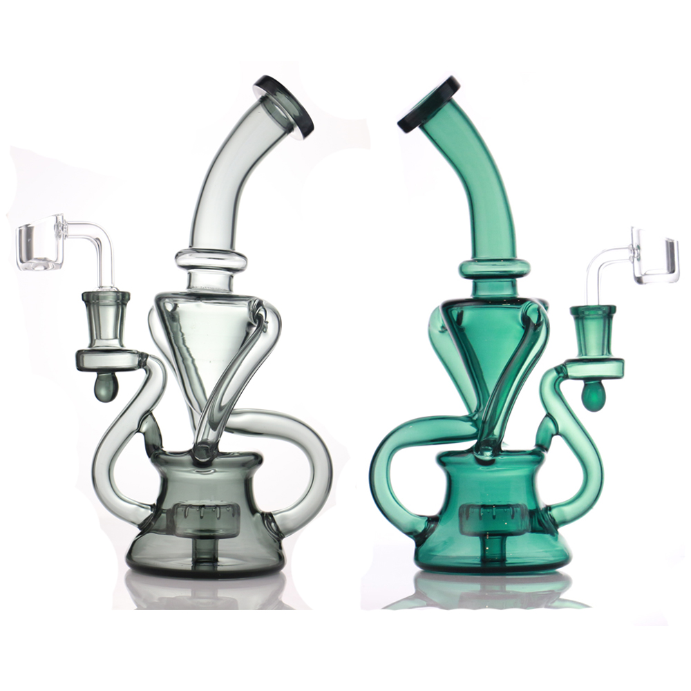 

Hookah Glass Bong Dab Rig Recycler Pipes 14.4mm Female Joint Bongs Water pipe