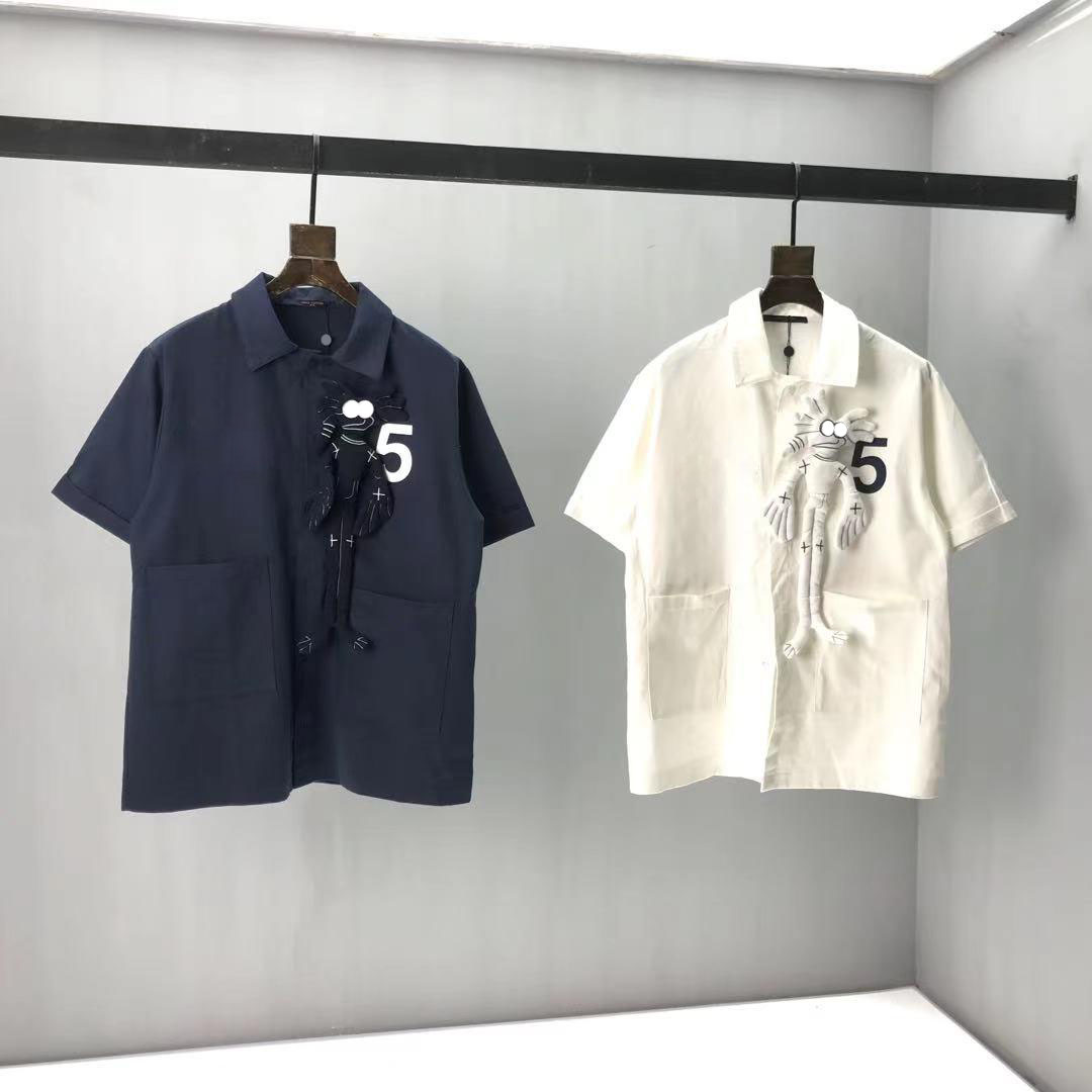 

2021ss spring and summer new high grade cotton printing short sleeve round neck panel T-Shirt Size: m-l-xl-xxl-xxxl Color: black white xf43