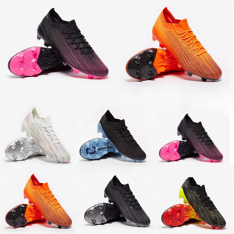 

LIMITED EDITION Soccer Shoes PM Ultra 1.2 FG AG Spectra White Red Blast Silver Speed of Light Game On Energy Blue Lazertouch Football Boots, Black