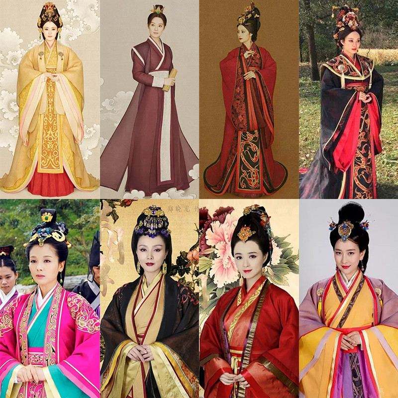 Telewizja filmowa sama pozycja Odzież Etniczna Starożytne Kostium Kobiet Han Suit Queen Outfit Empress Dowager Trailing Standard Hanfu Performance Dress