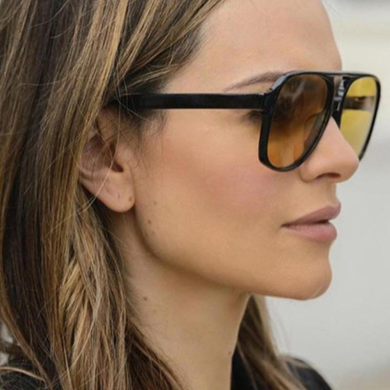 

Sunglasses 2021 Vintage Brand Designer Lentes De Sol Mujer Retro Oversized Women Fashion Gradient UV400 Big Sun Glasses