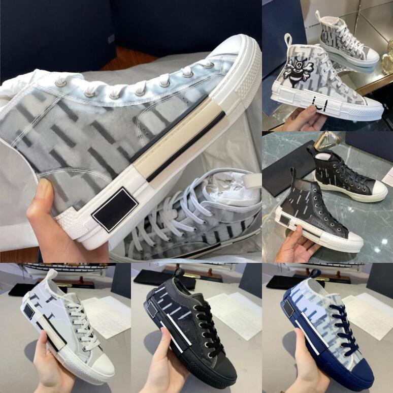 

2021 Designer shoes B23 Sneakers Oblique Mens Sneaker Technical Canvas Leather Women Casual Shoe top Quality with box Luxurys Trainers size 35-46, Color 2