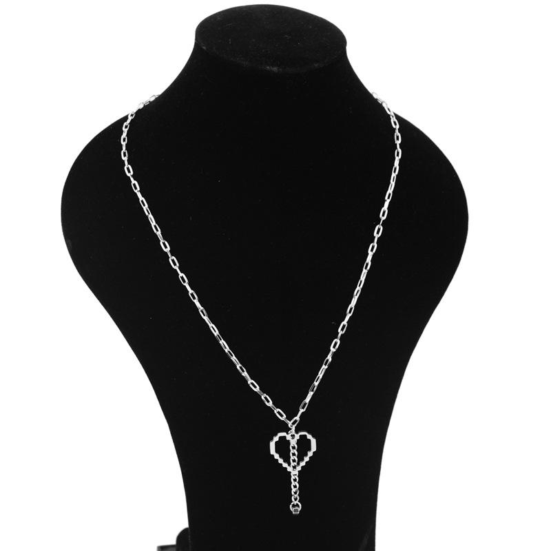 

Pendant Necklaces GOT7 Male Star Same Double-Layer Necklace Clavicle Chain Sweater Detachable Long Street Shooting Kpop Stainless, Silver