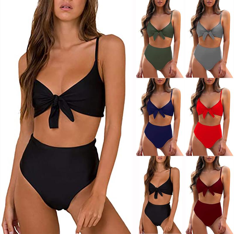 

Women's Swimwear Sexy Women Fashion Bikini Print Two-piece Swimsuit Beachwear Set, White;black