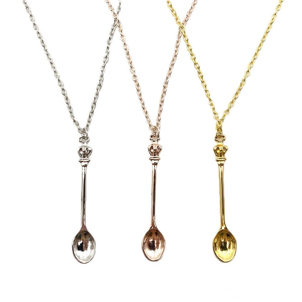 

Crown Mini teaspoon Smoking Accessories classic Royal Alice spoon Necklace GF512