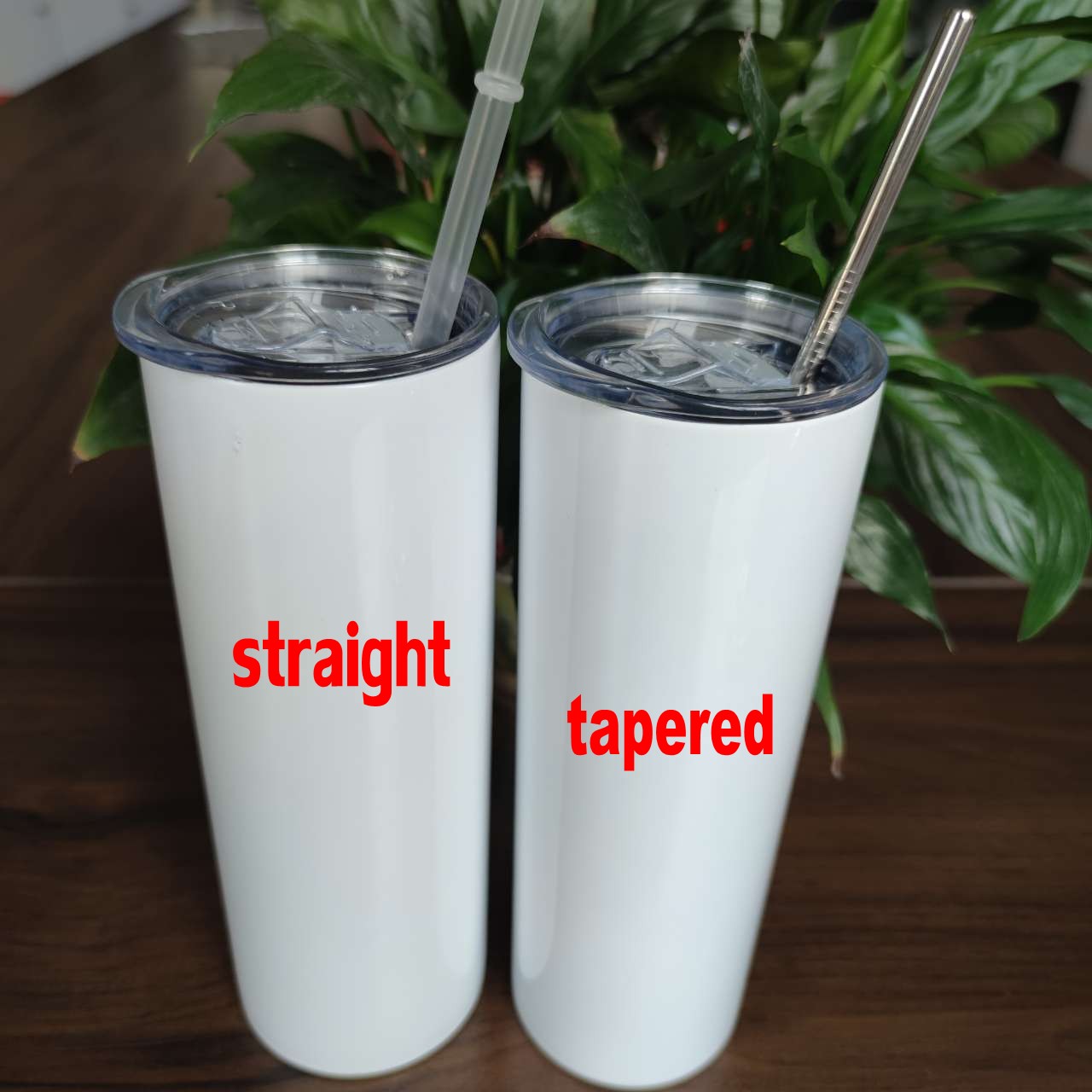 

20oz tapered and straight sublimation Mugs tumbler 20 oz stainless steel blank tall cylinder water bottle with metal straw lids, White