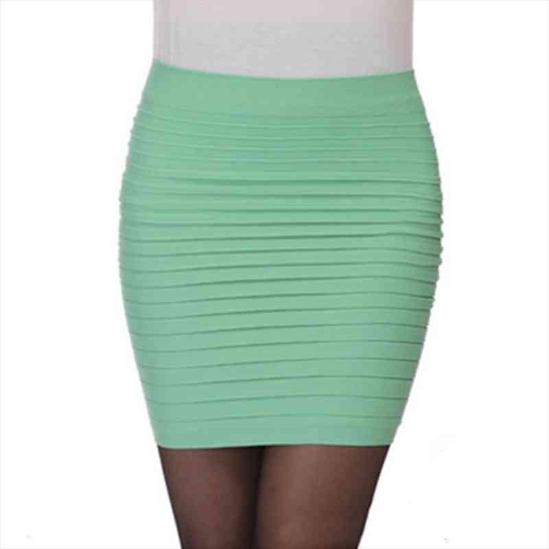 

Women Summer Skirts Sexy Chic Pencil Skirts Women Wool Rib Knit Long Package Hip High Waist Elastic Slim Mini, Black