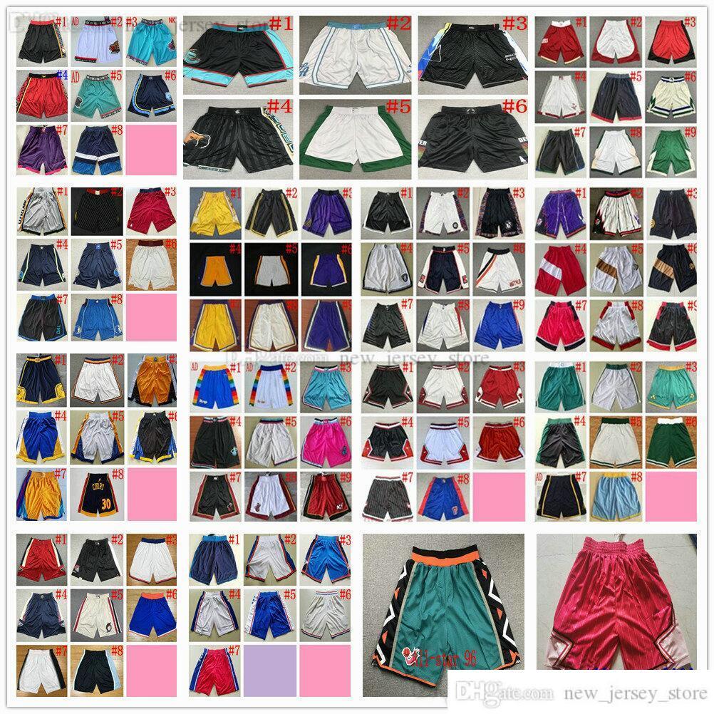

2022 Stitched Basketball Shorts Wholesale Top Quality Embroidery City Blue Black White Red Man Retro Short Size S M L  XXL