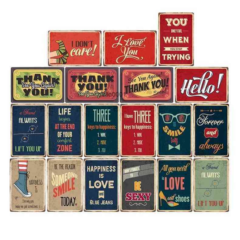 

Life Slogan Tin Make Me Happy Retro Metal Sign Wall For Bar Club Living Room Art Family Poster Home Decor Gifta