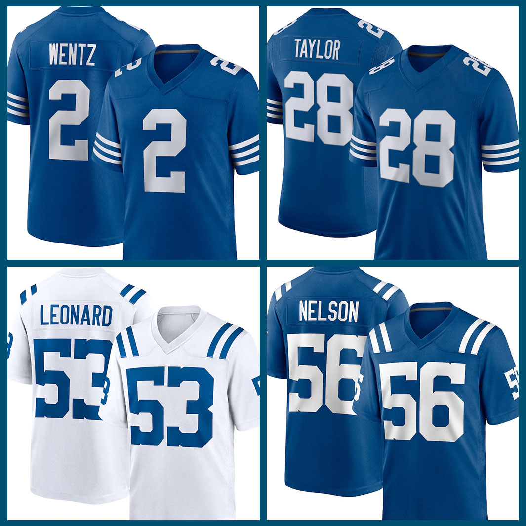 

Indianapolis Colts NFL 2 Carson Wentz American football Jersey 28 Jonathan Taylor 53 Darius Leonard 56 Quenton Nelson 51 Kwity Paye 13 T.Y. Hilton 11 Michael Pittman Jr., Mens-xiaoya