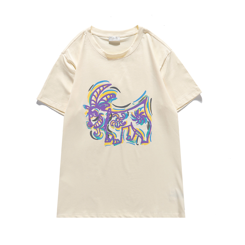 

21ss men's designer t-shirt tops animal printed round neck casual summer breathable t shirt solid color top quality tee, 02