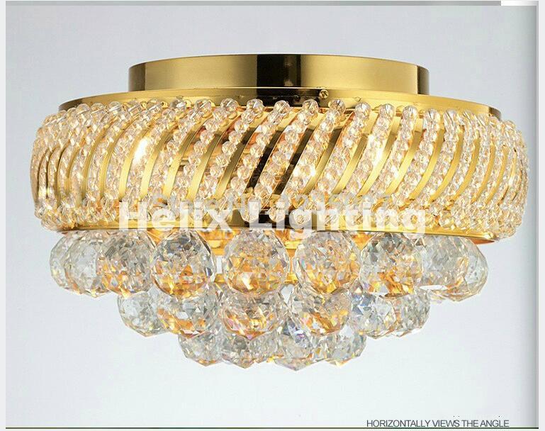 

Ceiling Lights Modern K9 Crystal Light Fixture Gold Lighting Lamp Flush Mount D 100% AC LED