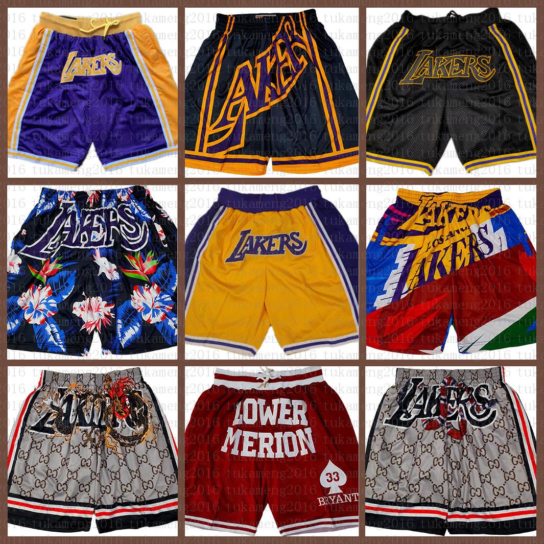 

Los Angeles Lakers Basketball Shorts Brooklyn Net Pocket New jersey Orleans Pelicans Shorts Orlando Magic University, Black;red