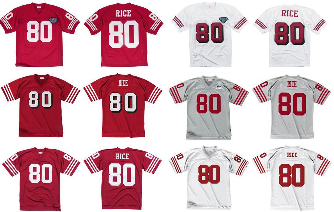

Stitched football Jersey 80 Jerry Rice 1990 Mitchell & Ness retro Rugby jerseys Men Women Youth S-6XL, Stitched jersey