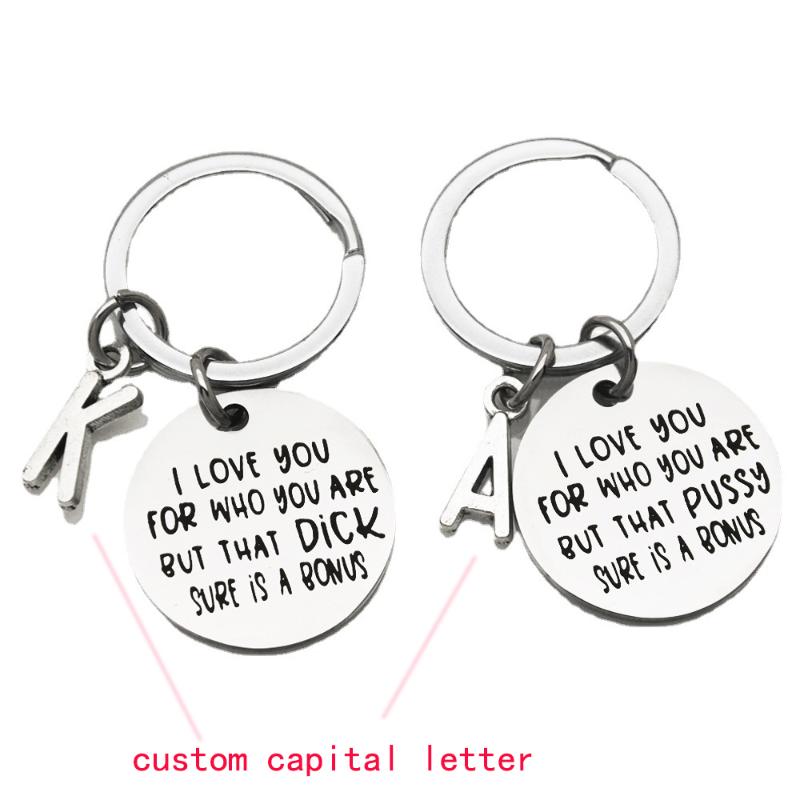 

Keychains Arrival I Love You For Who Are Pendant Custom Initial Letter Key-Chain Stainless Steel KeyRing Fashion Jewelry