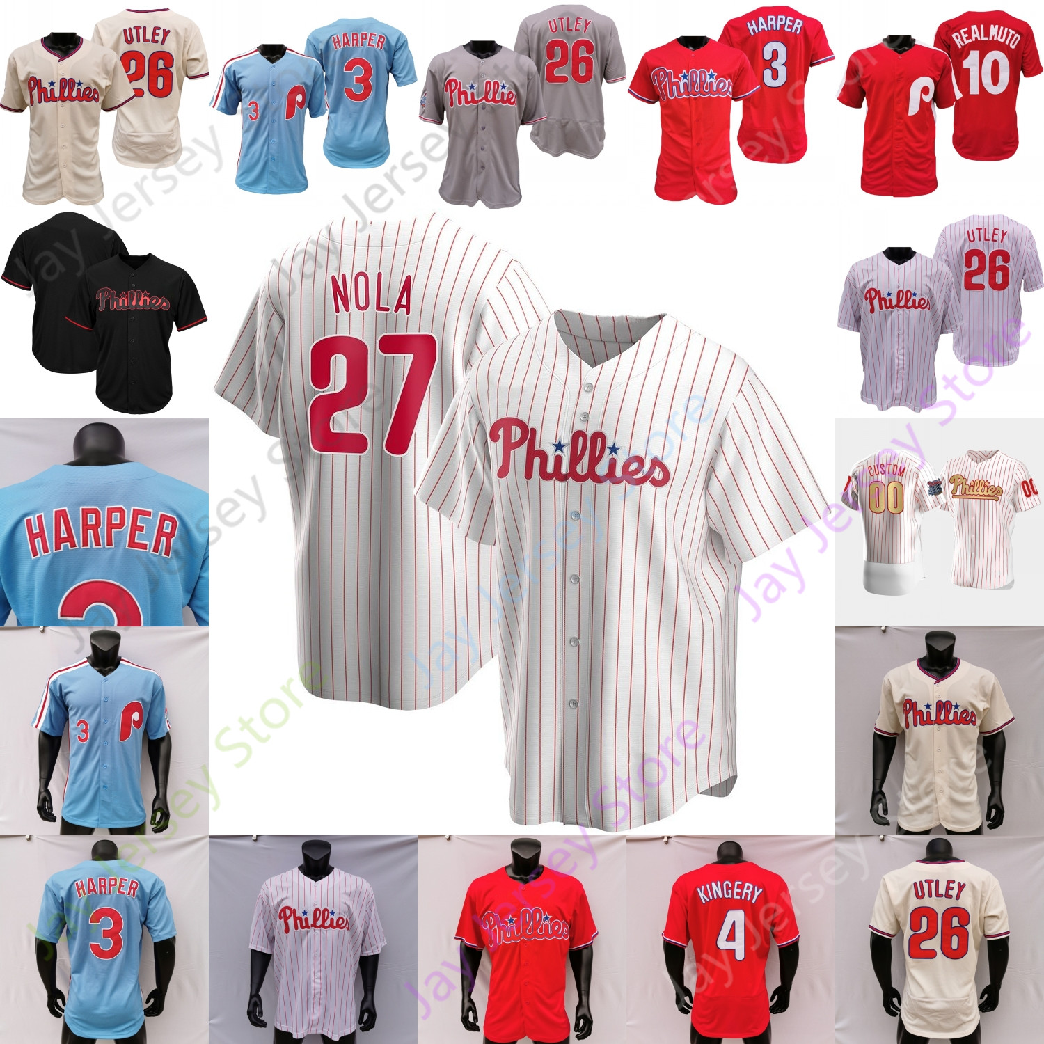 

Baseball Jersey Roman Quinn Brad Miller Andrew Knapp Alec Bohm Jean Segura Ronald Torreyes Adam Haseley Matt Joyce Joe Girardi Kingery Neris Alvarado, Black fashion