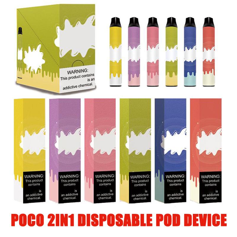 

POCO 2IN1 DISPOSABLE cigarettes DEVICE 1000+1000 puffs doub 3ml Pod Cartridge Vapor Pen VS Bang pro max PUFF XXL