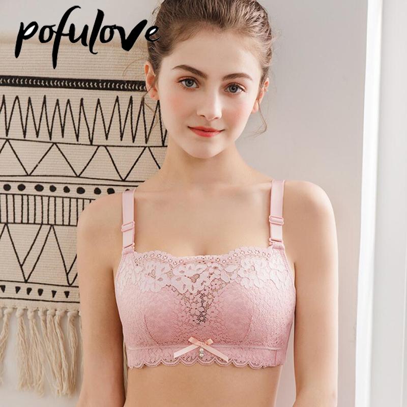 

Bras Teen Girl Bra Lace Sexy Tube Tops Seamless Underwear Push Up Brassiere Women Chest Wrap Vest 32-38 AB Cup Bralette Top Pink, Black