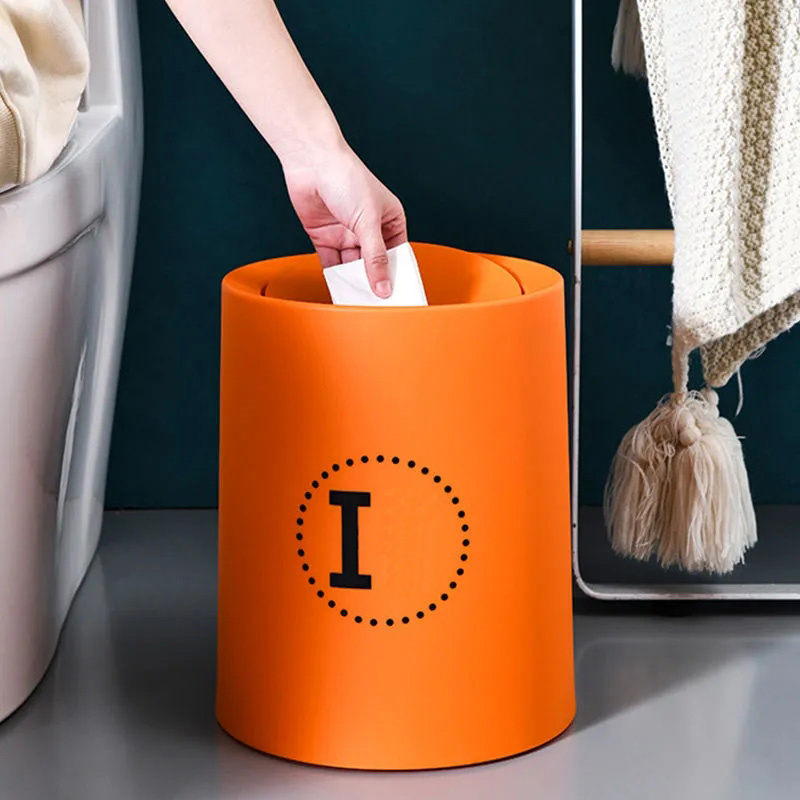 

Waste Bins Luxury Organizer Trash Can Bedroom Recycle Room Transfer Dustbin Covered Dump Cubo Basura Fashion Cleaning Products High Quality