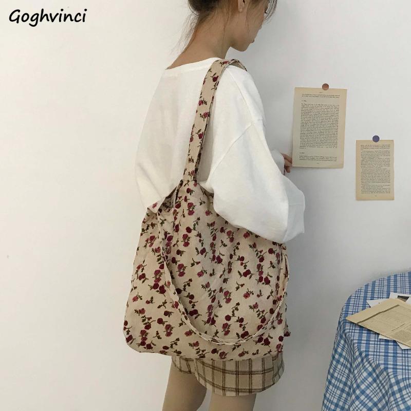 

Evening Bags Shoulder Women Floral Vintage Totes Big Capacity Corduroy Bag Underarm Handbags Students Portable Daily All-match Crossbody
