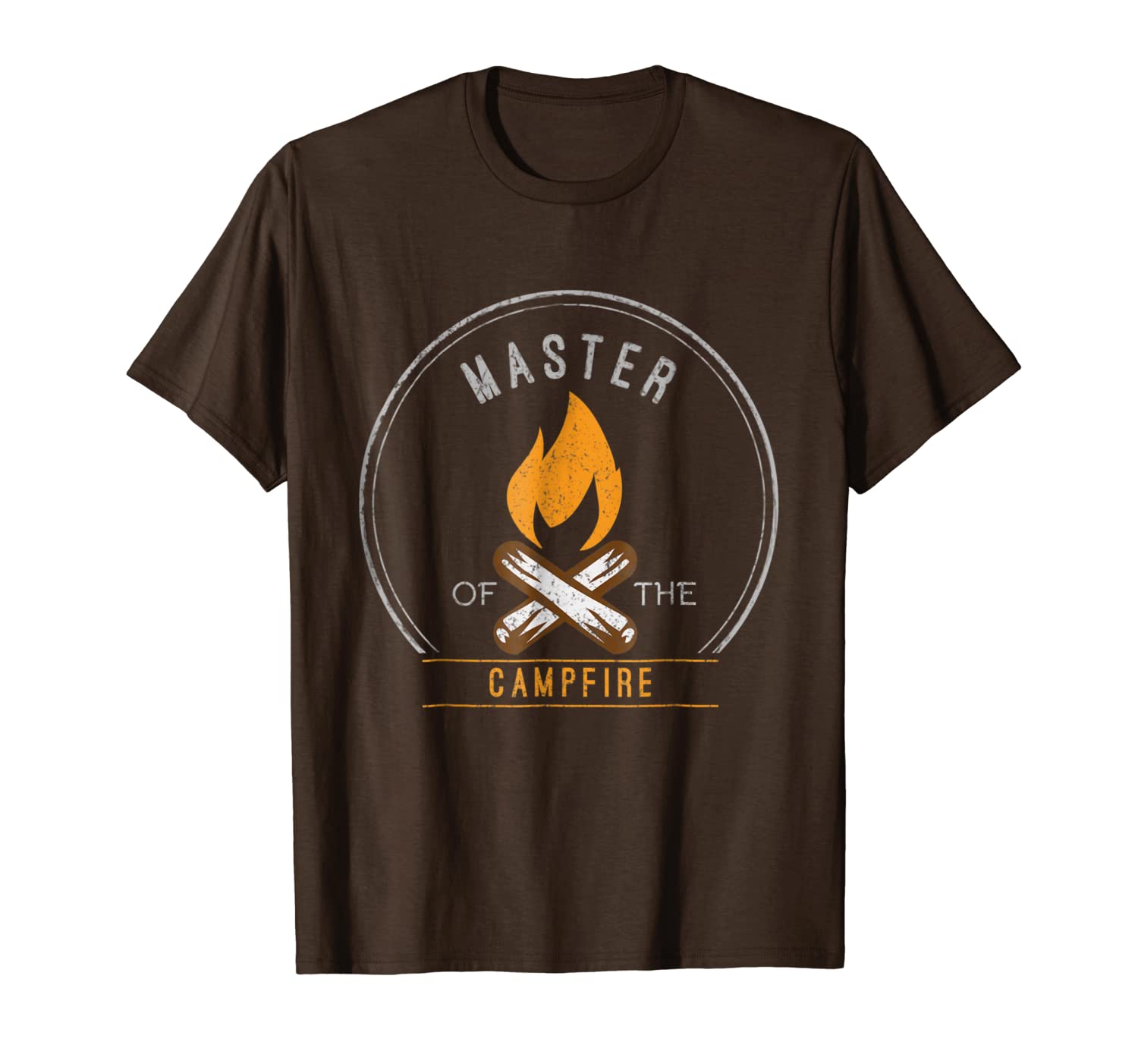 

camping t shirt - master of the campfire outdoor tshirt, White;black