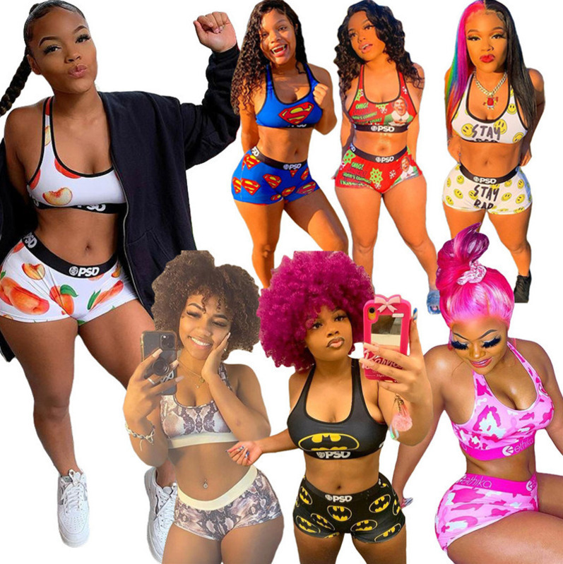 

Women Tracksuits Tank Top 2 Piece Set Designer Bikini Swimwear Shorts Yoga Outfits Sleeveless Jogging Suits Swimsuits Sportwear, #1