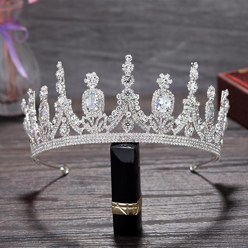 

Hair Clips & Barrettes Wedding Crown Women Bridal Crystal Tiaras Baroque Rhinestones Jewelry Bride Headpiece Party Crowns Accessories, Golden;silver
