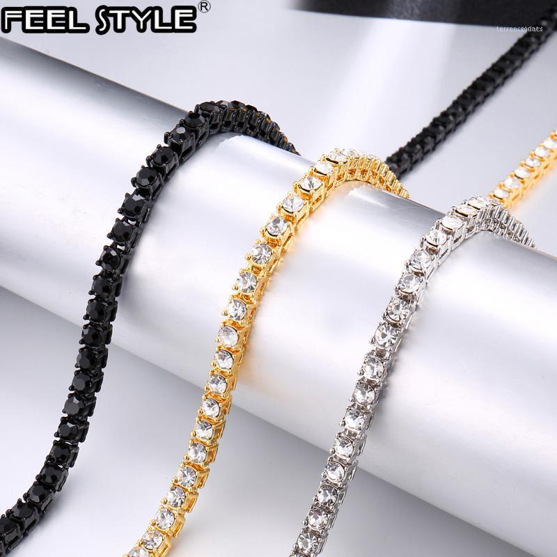 

Chains Mens Necklaces Iced Out 1 Row Rhinestone Choker Bling Crystal Tennis Chain Necklace For Men Hip Hop Jewelry1