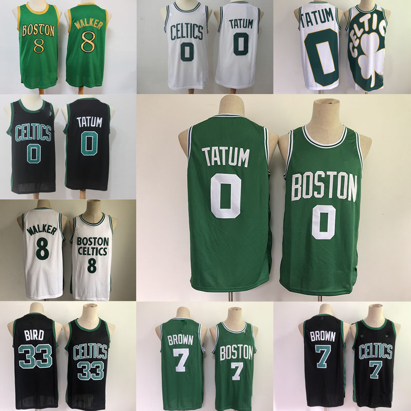 

Boston Celtics Basketball Jerseys 0 Jayson Tatum 8 Kemba Walker 33 Larry Bird 7 Jaylen Brown 36 Marcus Smart Vest Embroidery Logos, Kaierteren