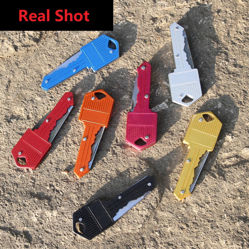

1pc Mini Folding Knife Multifunctional Key Chain with Samll Blade Woman Self-defense Keychain Keyring EDC Knives Outdoor Saber Tool Gear 7 Colors In Stock