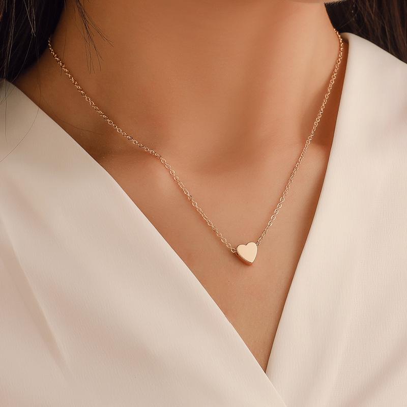 Pendant Necklaces Simple Heart-shaped Personality Necklace Lover Chokers Charm Ins Temperament Clavicle Chain Female Couple Gift 2021-image-700484822