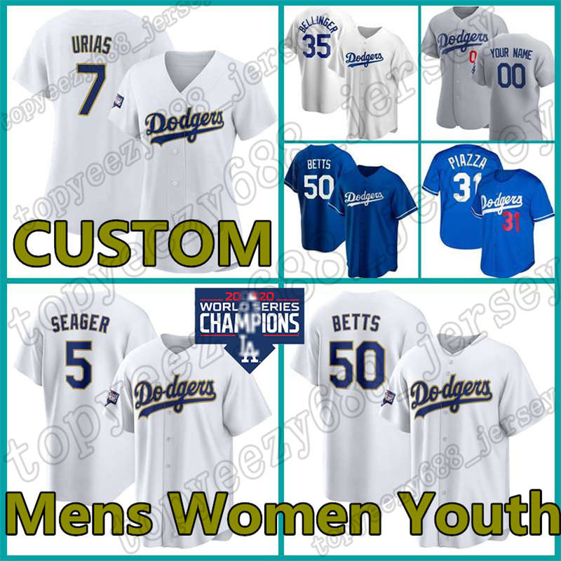 

Dodgers Jersey 50 Mookie Betts Custom 22 Clayton Kershaw Baseball Cody Bellinger Los Julio Urias Angeles Corey Seager Chris Taylor Max Muncy, Blue;black