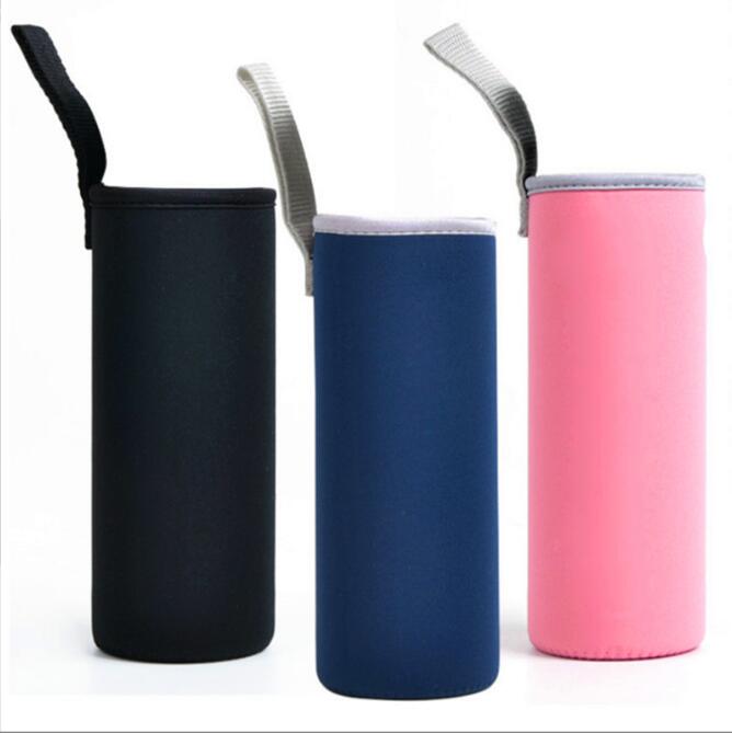 

Mugs Neoprene Glass Water Bottle Sleeves Holders With Carry Straps Multi-Color Quality Rubber Insulation for Colder Or Hot, Remark colors