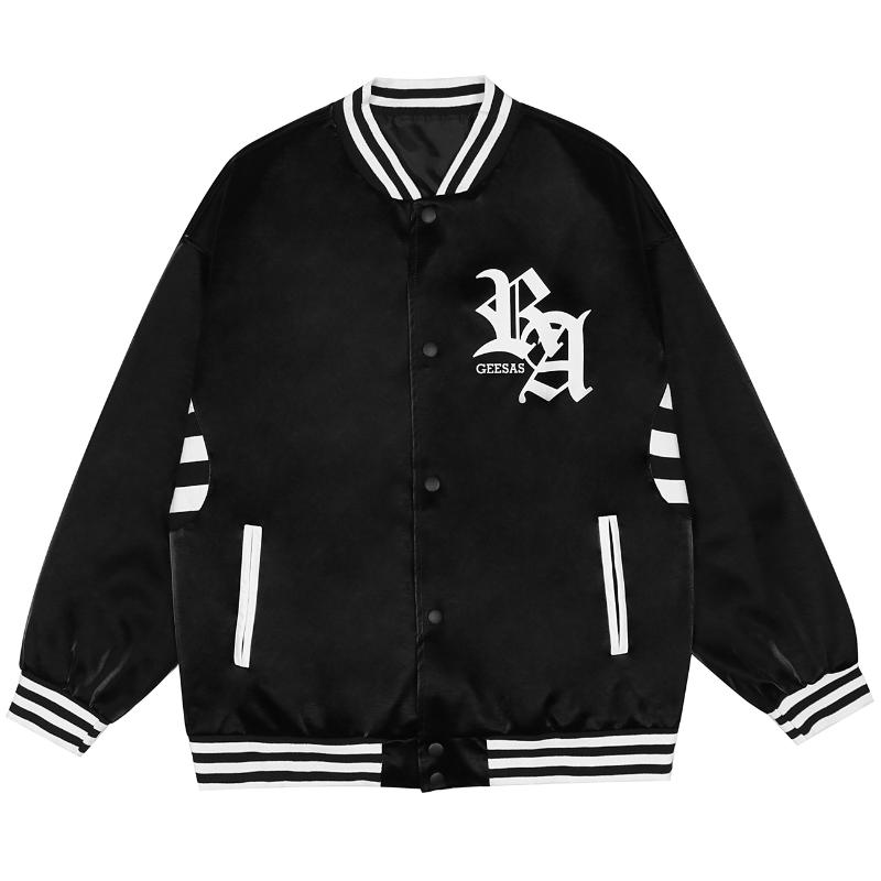 

Men' Jackets LACIBLE Men Streetwear PU Leather Baseball Jacket Harajuku Hip Hop Letter Print Varsity Coat 2021 Autumn Casual Outwear, Black