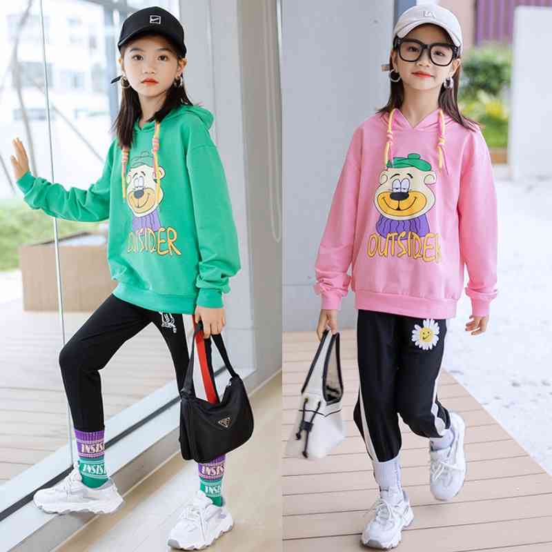 

Girls sweater spring and autumn 2021 new Korean version of foreign style middle school children's girls' net red cartoon hooded top