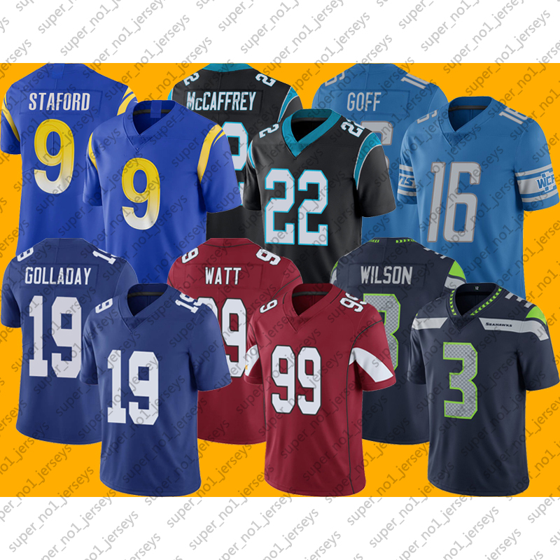 

19 Kenny Golladay Jersey 99 J.J. Watt Jerseys 9 Matthew Stafford 16 Jared Goff Jersey Khalil Mack Christian Mccaffrey Jerseys Russell Wilson, Custom woman (liey) s-xxl