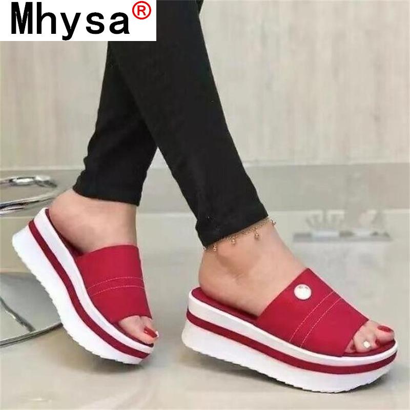 

Sandals 2021 Women's Slippers Wedges Platform Summer Casual Open Toe Flip Flops Women Light Comfortable Woman Shoes, Black
