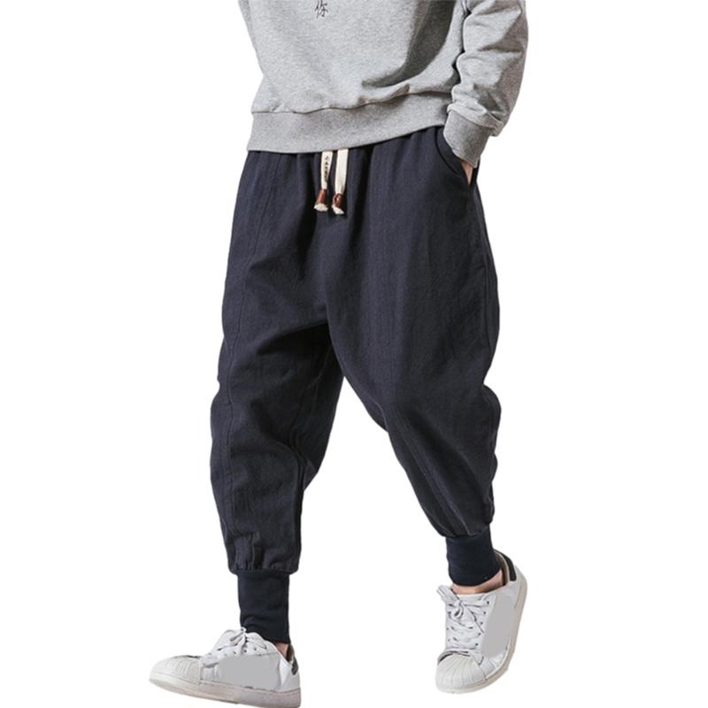 

Men's Pants Men Hip Hop Wide Leg Harem Casual Loose Joggers Dance 2021 Fashion Trousers Male Clothes Streetwear