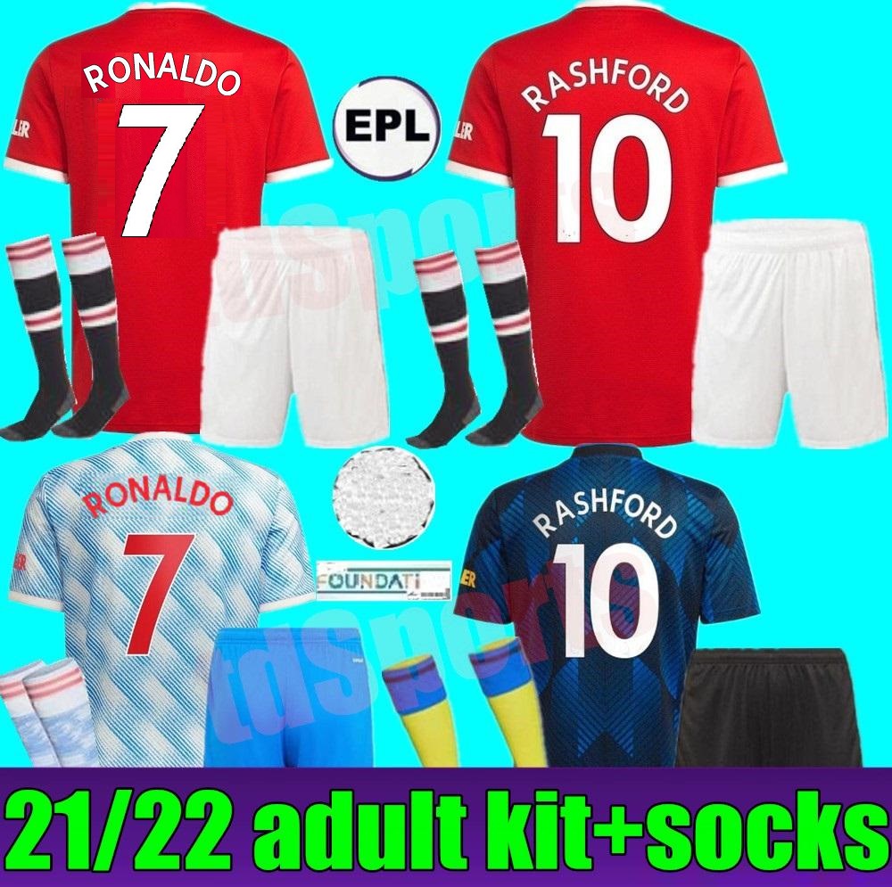 

21 22 RONALDO SANCHO Manchester soccer jerseys 2021 2022 adult man kit UNITED BRUNO FERNANDES UTD POGBA RASHFORD LINDELOF JAMES football shirt, Home+socks