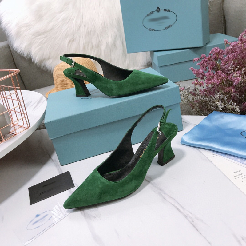 

2021 Good Quality Fashion Women Luxurys Designers Shoes Designer Sandals Womens Luxury High Heels Sandal Dress Shoess With Box Size 35-41 -G348, Green