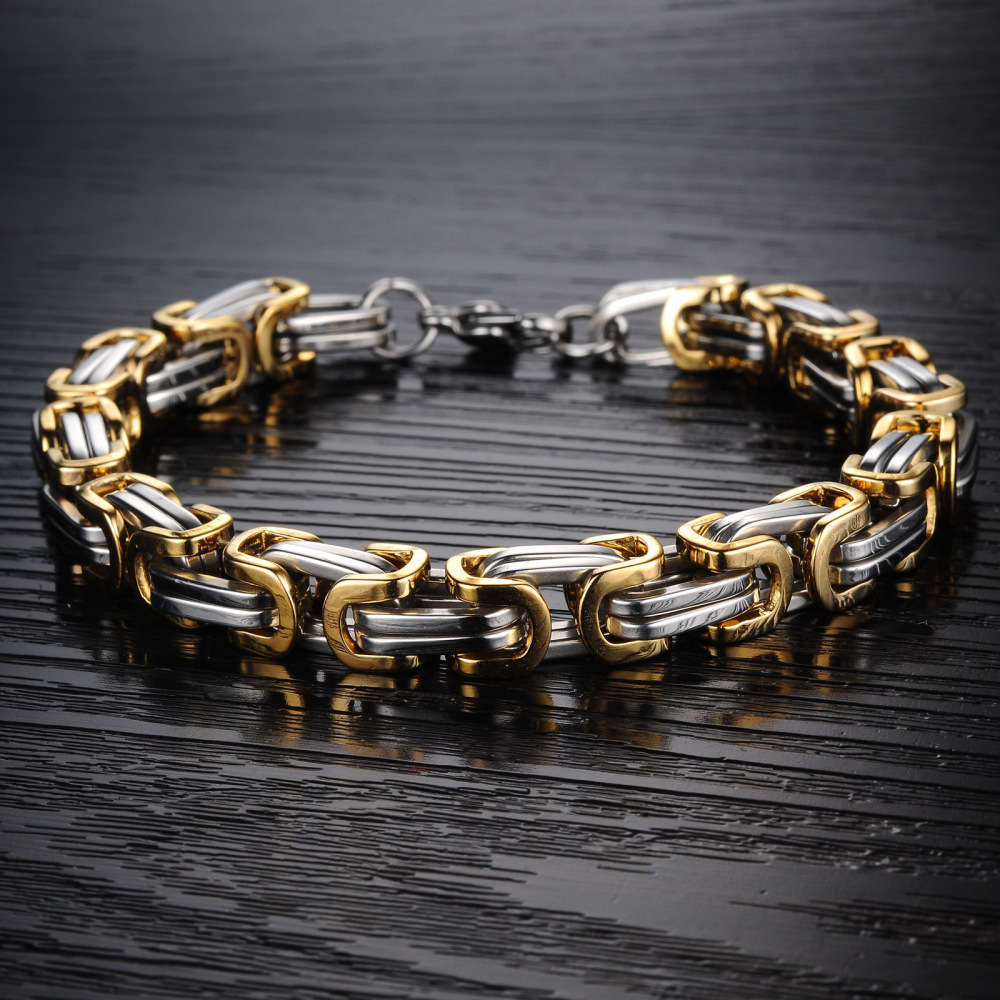 

,bracelet jewelry men's casual versatile stainless steel bracelet personalized King Chain Bracelet, Golden;silver