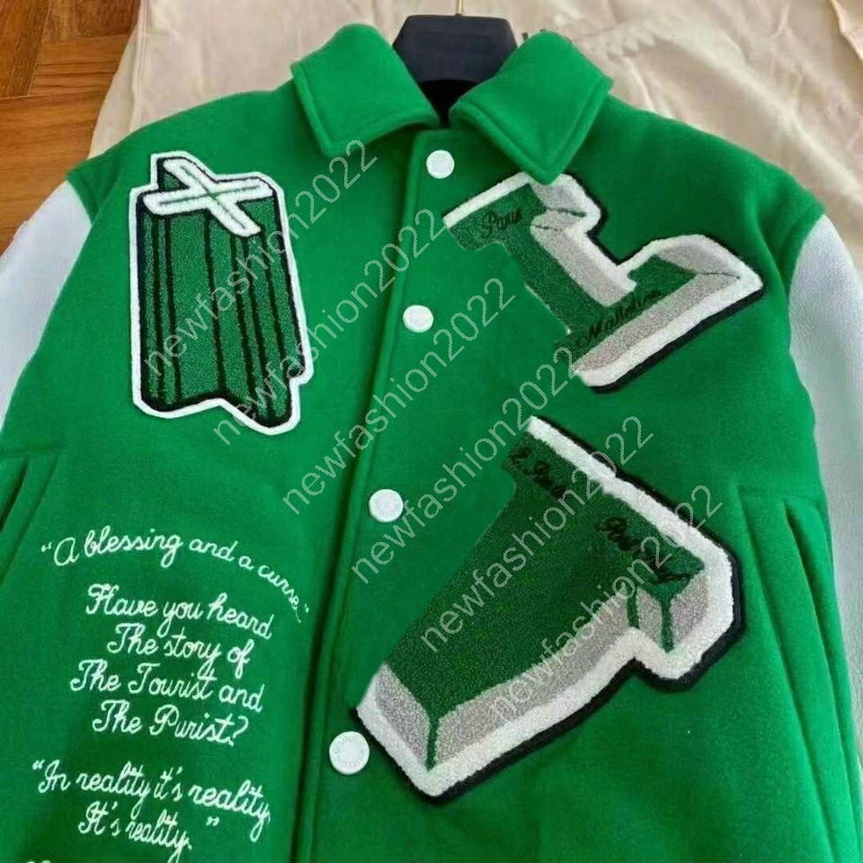

21ss Luxury Brand Mens Women Designers Jackets Woolen Cloth Towel Embroidery C Letter Clothes Streetwear Coats Outerwear Men Clothing Varsity Leather Jacket